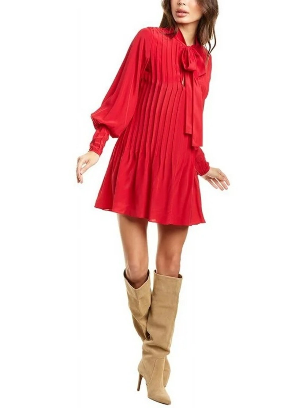Alexis Theodora Silk Tie Neck Cocktail Dress